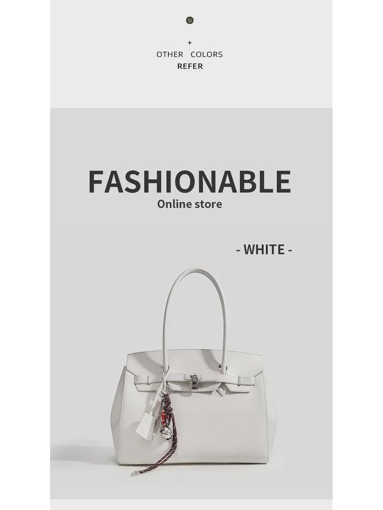 Сумка-тоут платинового цвета с большой вместимостью через плечо и через плечо, весна/лето 2025 г.