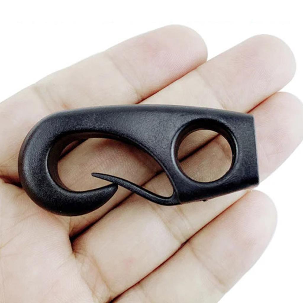 10 шт. черных пластиковых крюков для банджи, трос для банджи, гребная лодка, крюк для шнура, многоразовые лодки, крюк для шнура, легко устанавливается