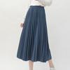 Элегантная плиссированная юбка трапециевидной формы, весна-лето, длинная юбка, женские повседневные макси-юбки с высокой талией