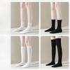 Women's Autumn and Winter Pure Cotton Calf Socks, All-cotton Black Over-the-knee Socks, Women's Slimming Pressure Socks, Solid-colored Long Stockings