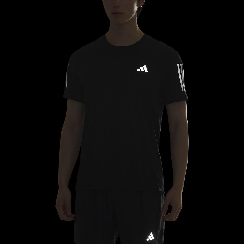 adidas Футболка с коротким рукавом Own The Run Climacool Cooler для бега, быстросохнущая, с круглым вырезом, мужская, топы, черная/темно-серебристо-серая, JY6982