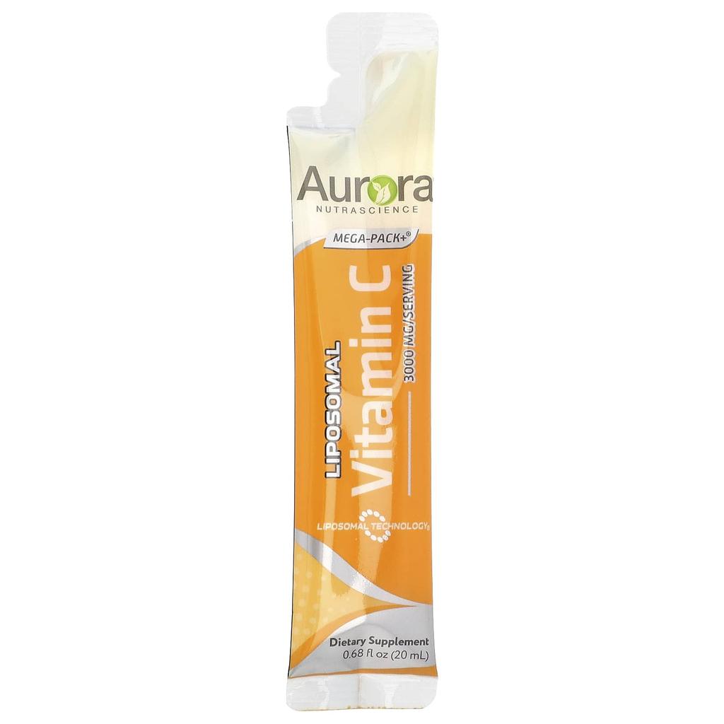Aurora Nutrascience Mega-Pack+ Липосомальный витамин С, 3000 мг, 32 упаковки, 20 мл (0,68 жидких унций) каждый