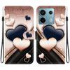 Чехол-книжка из искусственной кожи ручной работы для Xiaomi Poco X6 / Redmi Note 13 Pro (5G) Противоскользящий ударопрочный чехол с ремешком на запястье и дизайнами в виде сердец/роз и кошек