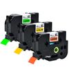3Packs Mixed Fluorescent Color Laminated Label Tape Compatible  tze-B31 TZE-C31 for Brother P-touch Label Maker Ribbon Cassette