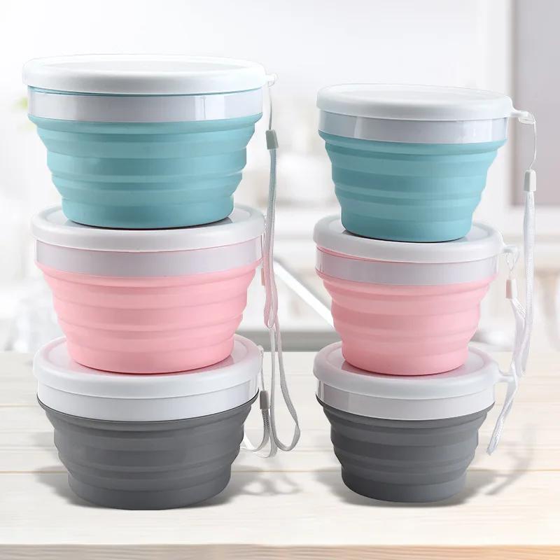 Многофункциональная силиконовая складная миска для лапши быстрого приготовления, коробка для путешествий на открытом воздухе, деформируемая коробка для бытовых кухонных принадлежностей с крышкой