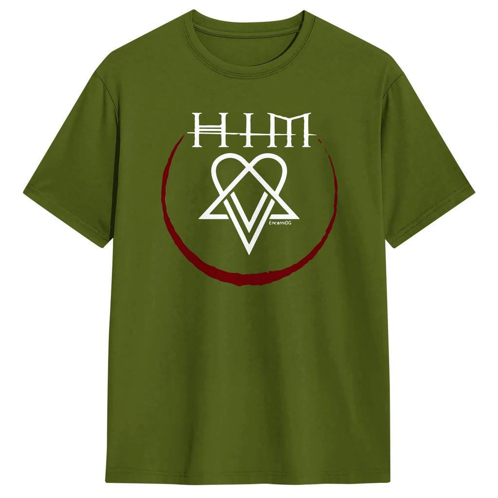 Love Metal Band HIM Heartagram Unisex T Shirt Unique Tees Short Sleeve Crewneck TShirt Pure Cotton Adult Clothing
