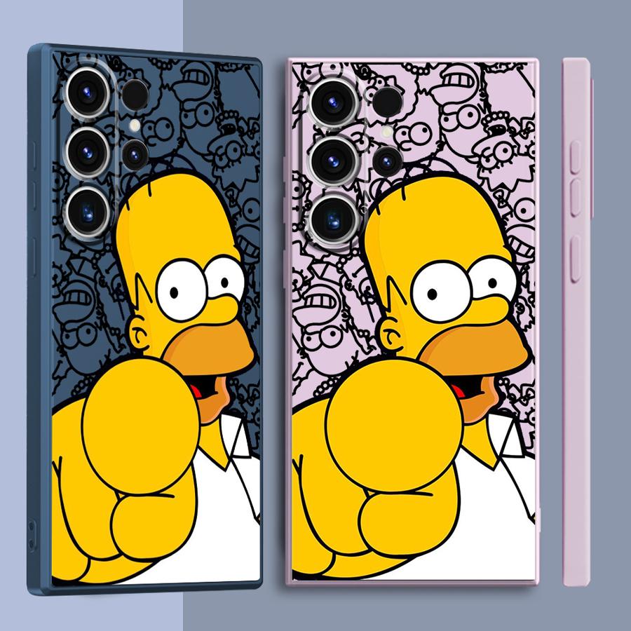 Case for Samsung Galaxy S26 S23 Note 20 10 Ultra S20 FE S22 S24 Ultra S21 Plus S25 Edge Phone Cover Cute S-simpsons