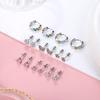 16pcs Hypo Allergy Screw Back Earrings 316L Stainless Steel Heart CZ Flower Butterfly Screw Stud Earrings Cute Hoop Earrings Set 20G for Women