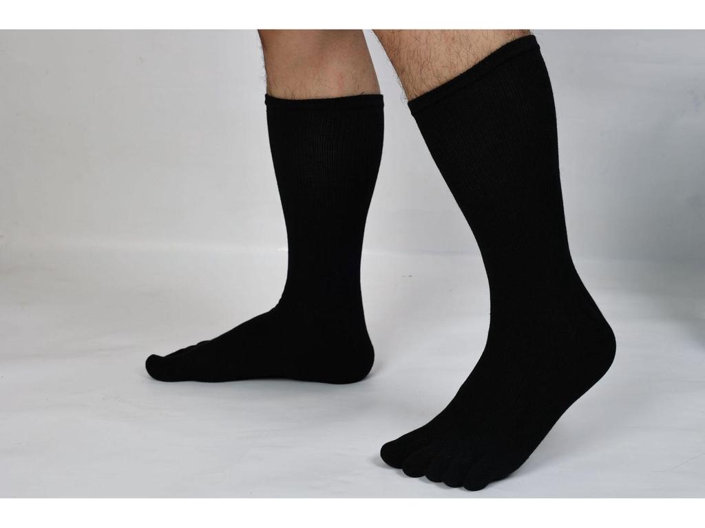 Мужские спортивные носки CoolMax с пятью пальцами - Быстросохнущие, Толстые, Высокие, С раздельными пальцами для велоспорта на открытом воздухе