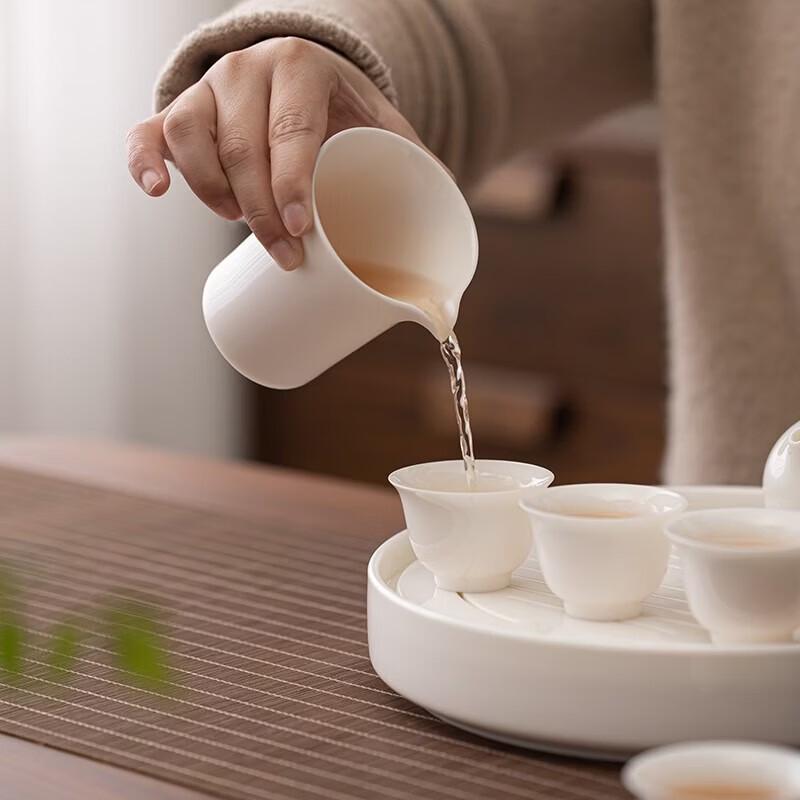 Mutton-fat Jade White Porcelain Kung Fu Tea Set