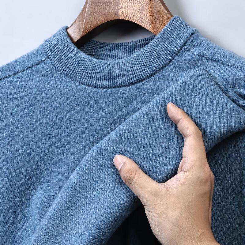 Hengyuanxiang Men's 100% Pure Wool Round Neck Sweater