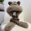 Зимняя шапка с леопардовым принтом, из искусственного лисьего меха, ветрозащитная, теплая, для холодной погоды, с защитой ушей