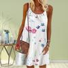Women Flower Flower Printed Mini Dress Sleeveless Party Dress Summer Beach Dress Sundress