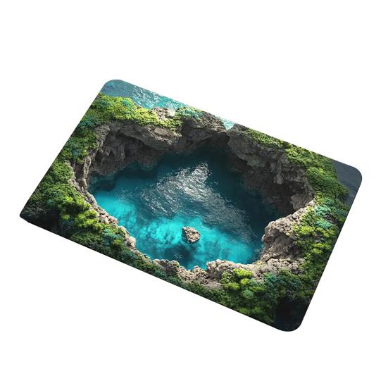 Коврик для пола 3D дизайн с оптической иллюзией Ковер для пола с противоскользящими точками Художественный дизайн пещеры Декоративный акцентный ковер Домашний декор