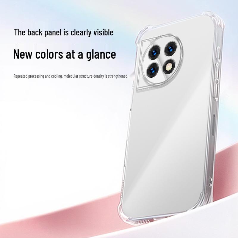 Прозрачный TPU чехол-бампер с защитой углов для OnePlus 11 / 11R - Минималистичный дизайн
