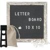 4 THOUGHT Доска с буквами 10" x 10" Войлочная доска с буквами и подставкой для первого дня в школе Белая деревянная рамка Доска для сообщений Винтаж