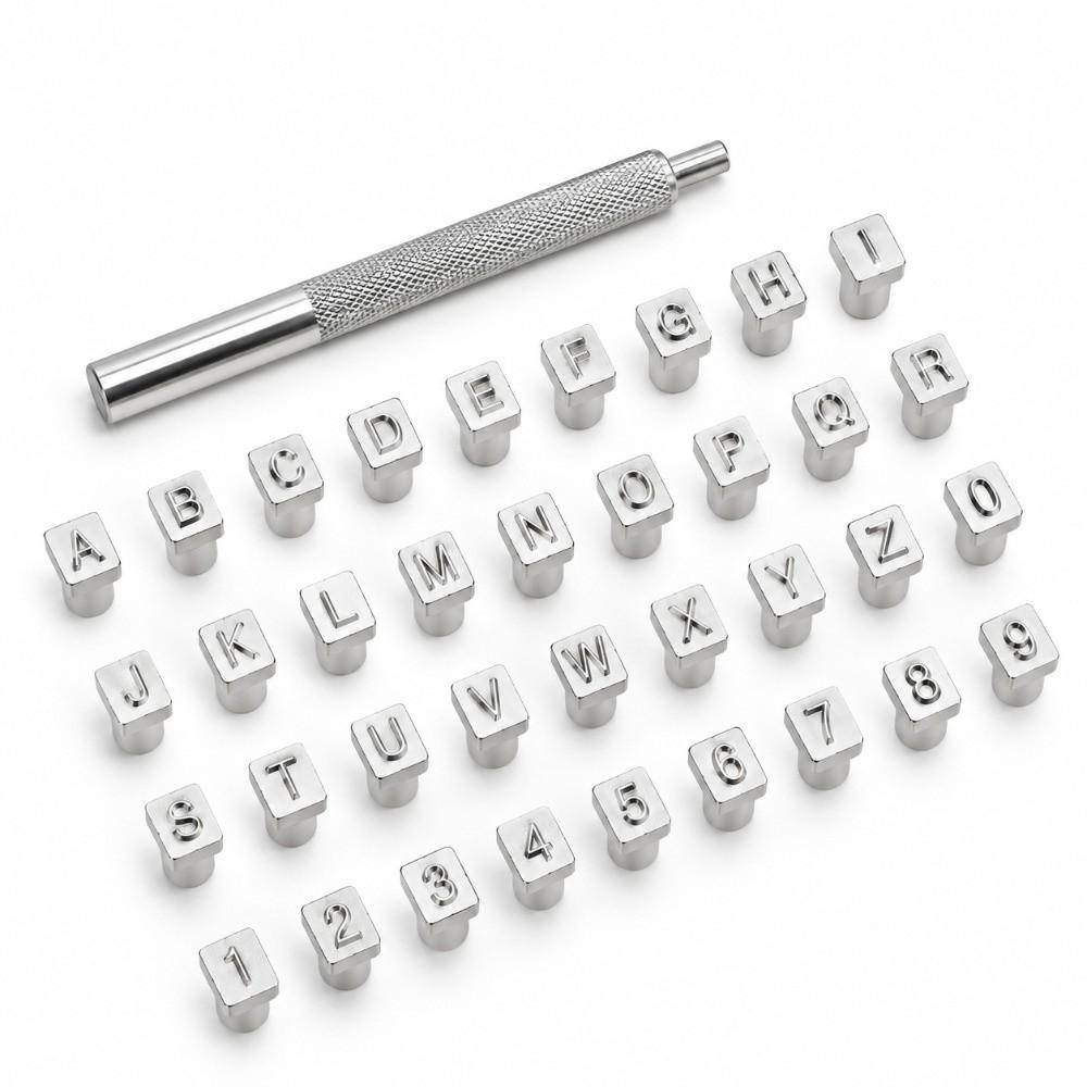 37pcs Stamping Dies Number Punch Set Punch Tool DIY Leather Stamping Kit Leather Crafting