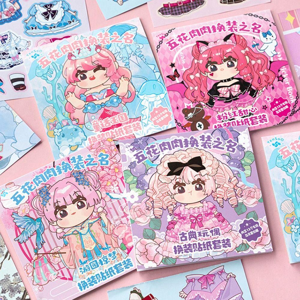 Cartoon Dress Up Sticker Paper Dress-up Outfit Stickers Painting Book Stickers  Kids