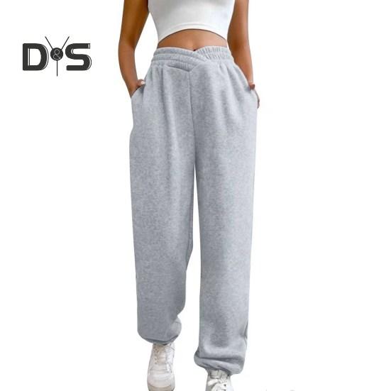 Женские спортивные штаны с высокой талией, свободные спортивные штаны с карманами, кроссоверы, спортивные штаны, удобные брюки для тренировок