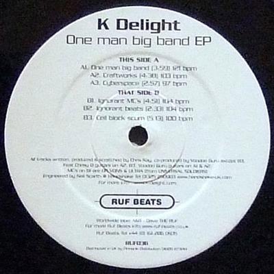 12-дюймовая пластинка K-DELIGHT - One Man Big Band EP RUF036 The Ruf Label 2001 UK Рэп & Хип-хоп/R&B Б/У