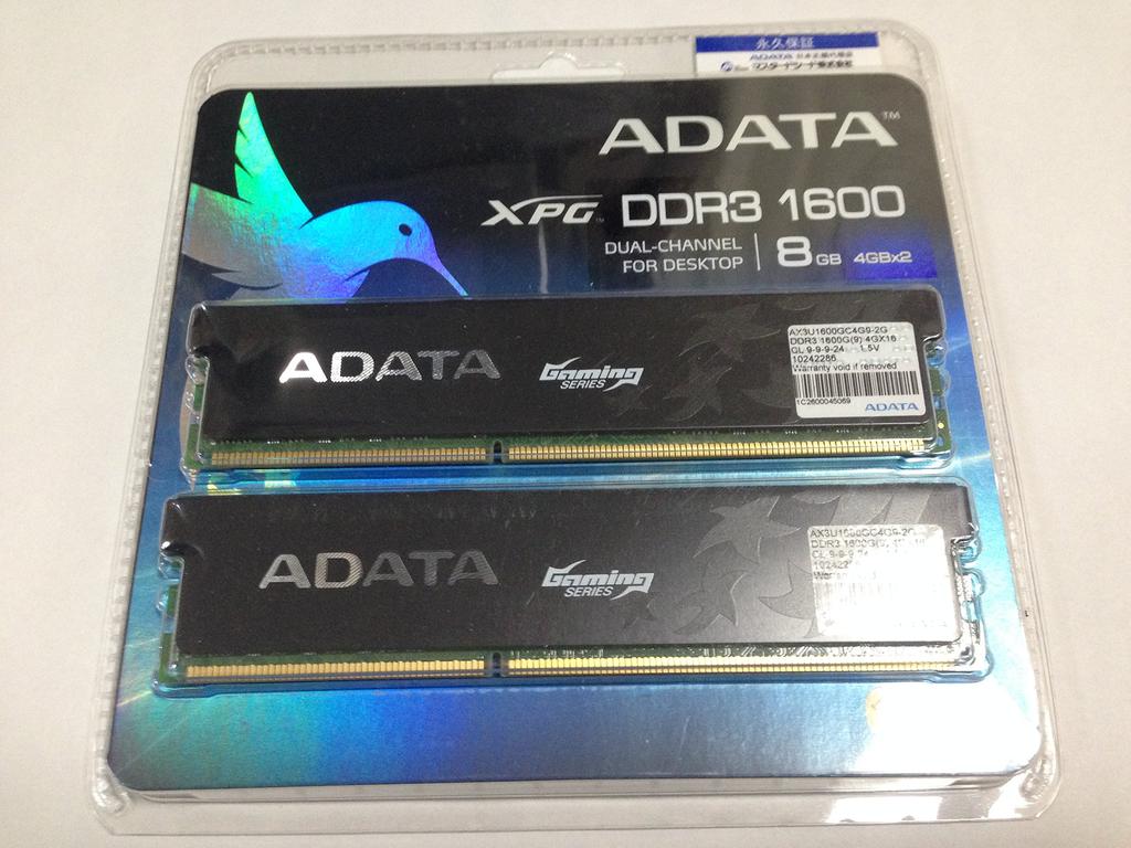 XPG Gaming Series 240pin Unbuffered DIMM A-DATA DDR3-1600 (4GB×2) AX3U1600GC4G9-2G