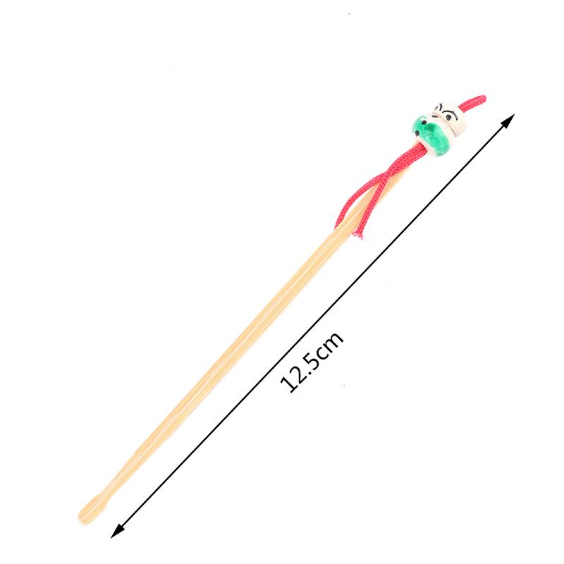 Natural Handmade Bamboo Ear Digging Spoon Doll Head Bamboo Ear Stick