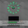 DIY Luminous Wall Clock, Mute, with Installation Accessories, Diameter 40cm