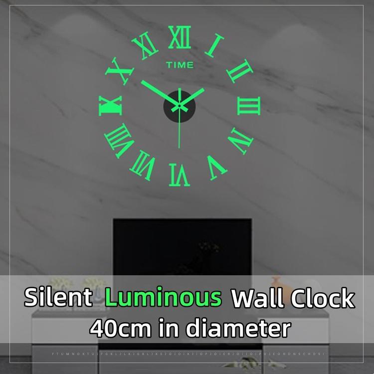DIY Luminous Wall Clock, Mute, with Installation Accessories, Diameter 40cm