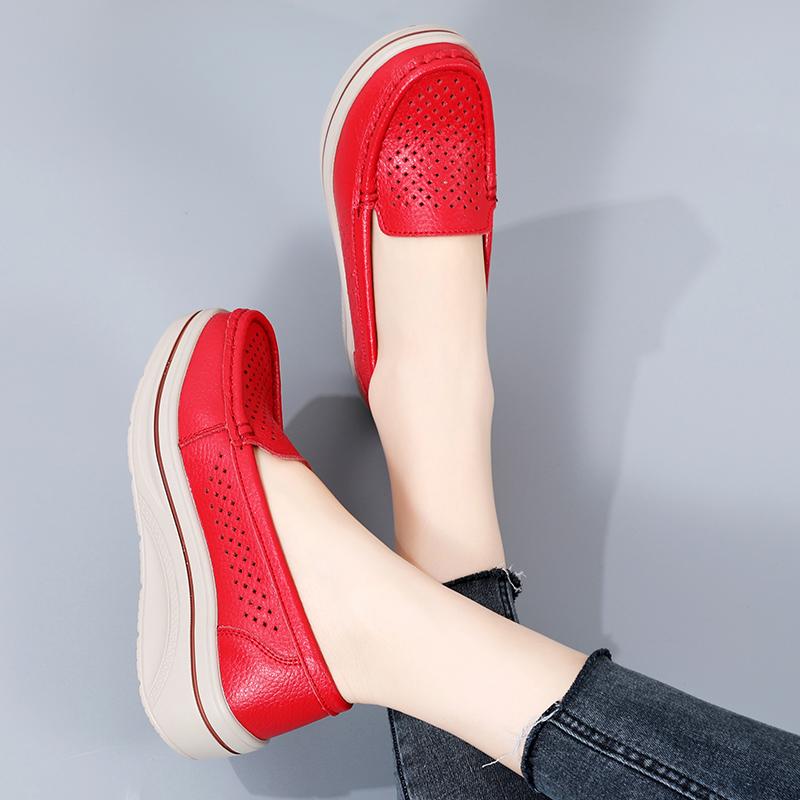 35-42 женские туфли большого размера из кожи сосновой крошки женские туфли на толстой подошве женские повседневные туфли