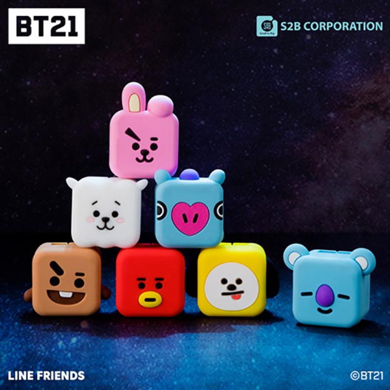 Официальный BTS BT21 {iPhone 8-контактный/Galaxy Type-C/USB-C}Защитный колпачок для кабеля Держатель кабеля