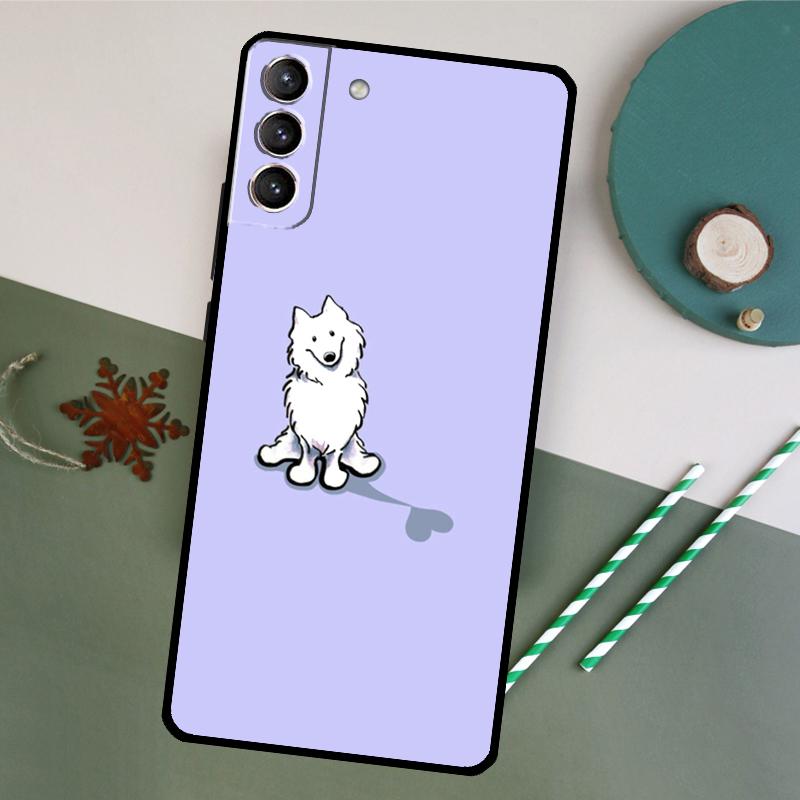 Cartoon Samoyed Dog Phone Case For Samsung Galaxy S25 S26 Ultra S20 S21 S22 S23 S24 Plus S10 S25 FE Back Cover