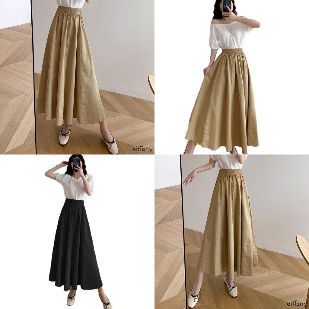 Women Long Skirt Muslimah Plus Size High Waist Plain Maxi Skirt For Casual Wear**