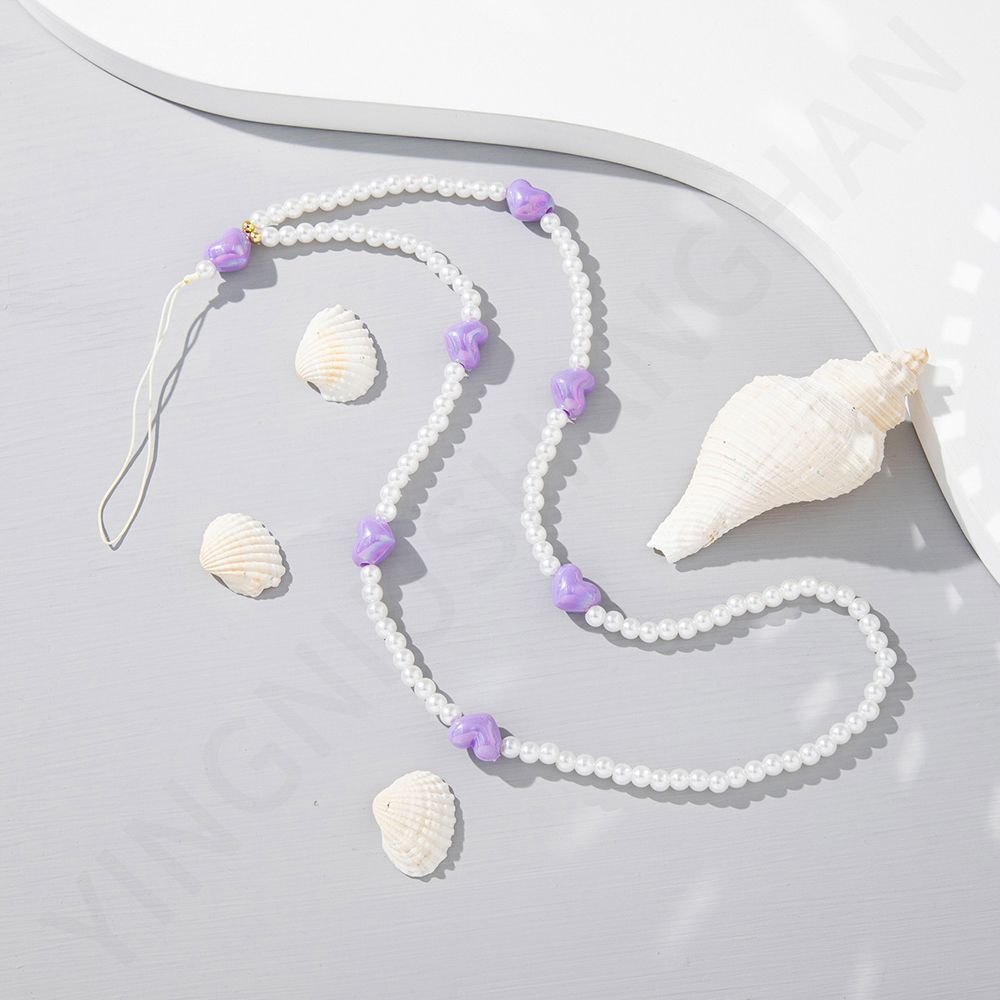 Beaded Mobile Phone Chain Cell Phone Lanyard Soft Pottery Rope Clay Beaded Mobile Phone Straps