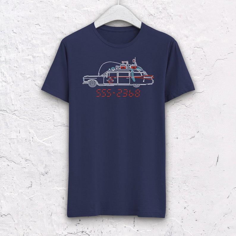 80s Ghostbusters Car TShirt Vintage Movie Woman Man Unisex Halloween High Quality Cotton Graphic T Shirts Ropa Hombre