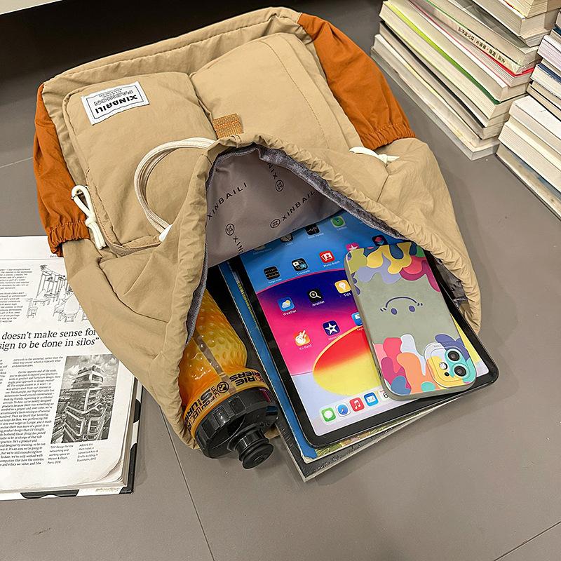 Японский рюкзак для улицы, цветовое сочетание, большая вместимость, много карманов, школьная сумка, простой повседневный рюкзак, водоотталкивающий и износостойкий