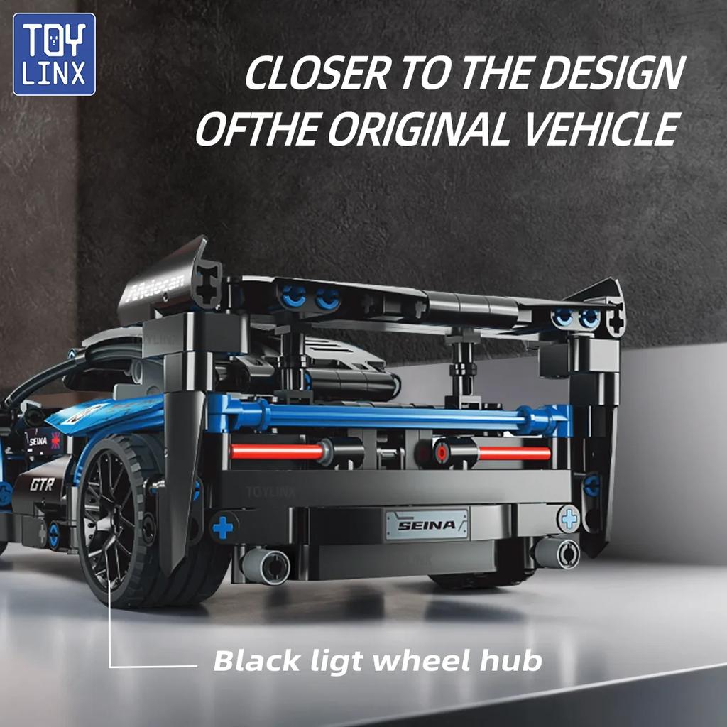 TOYLINX 523 детали Набор строительных блоков Супер Спортивный Автомобиль 1:Модели гоночных автомобилей в масштабе 1:18, конструкторы, наборы для сборки для детей, игрушки-гоночные машины, подарки