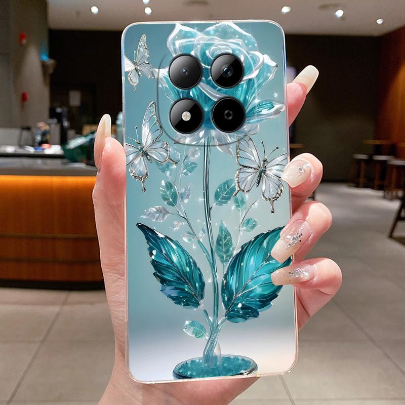 Phone Case For Xiaomi Redmi Note 15 Pro 4G Funda Capa Butterfly Bow Protective Casing Transparent Coque Soft Silicone TPU Cover