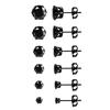 1 Pair Black Stainless Steel Round Cubic Zirconia Ball Stud Earrings Set Punk Piercing Jewelry For Men Women 3-8mm