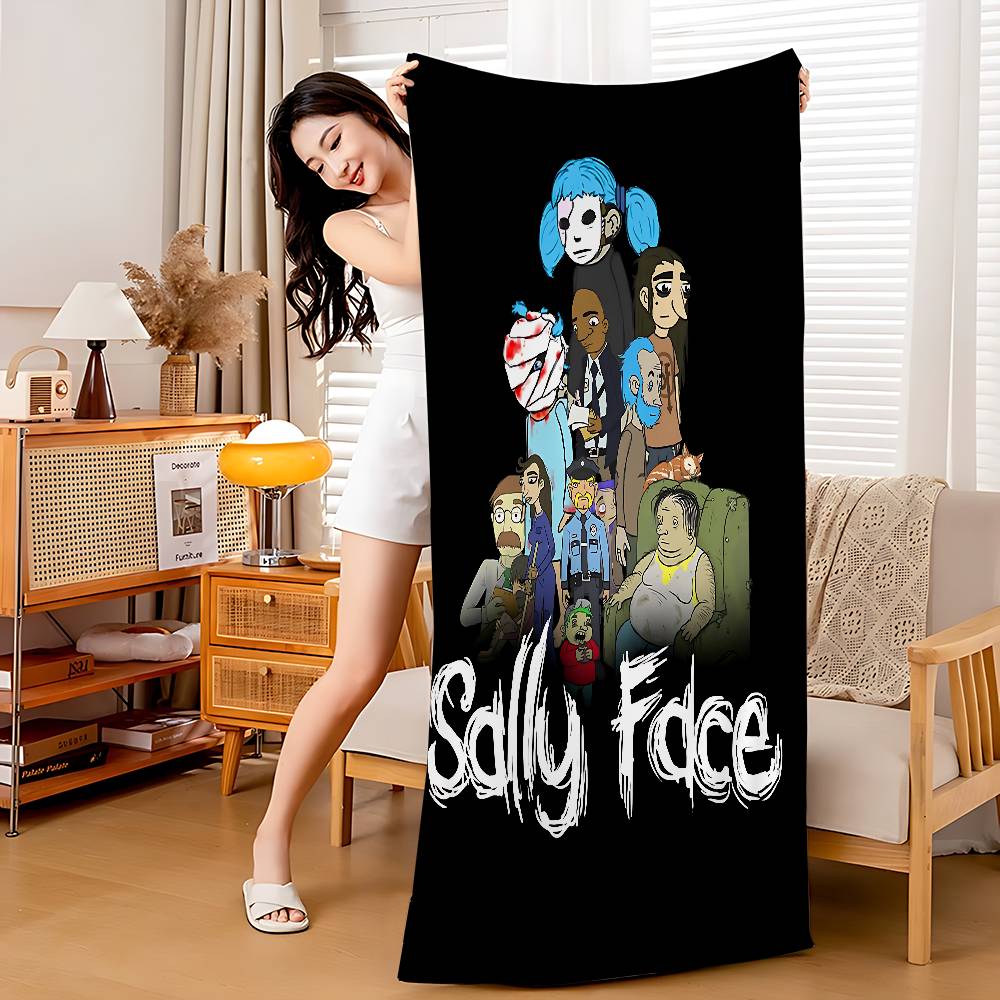 Игровое полотенце для ванны Sally Face, микрофибра, мягкое, впитывающее воду, дышащее, для девочек, детей, декоративное, мультяшное, пляжное полотенце