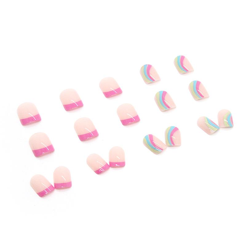 Wear Nail Multicolor Summer Nail Pads, Natural Nail Pads, Finished Fake Nails