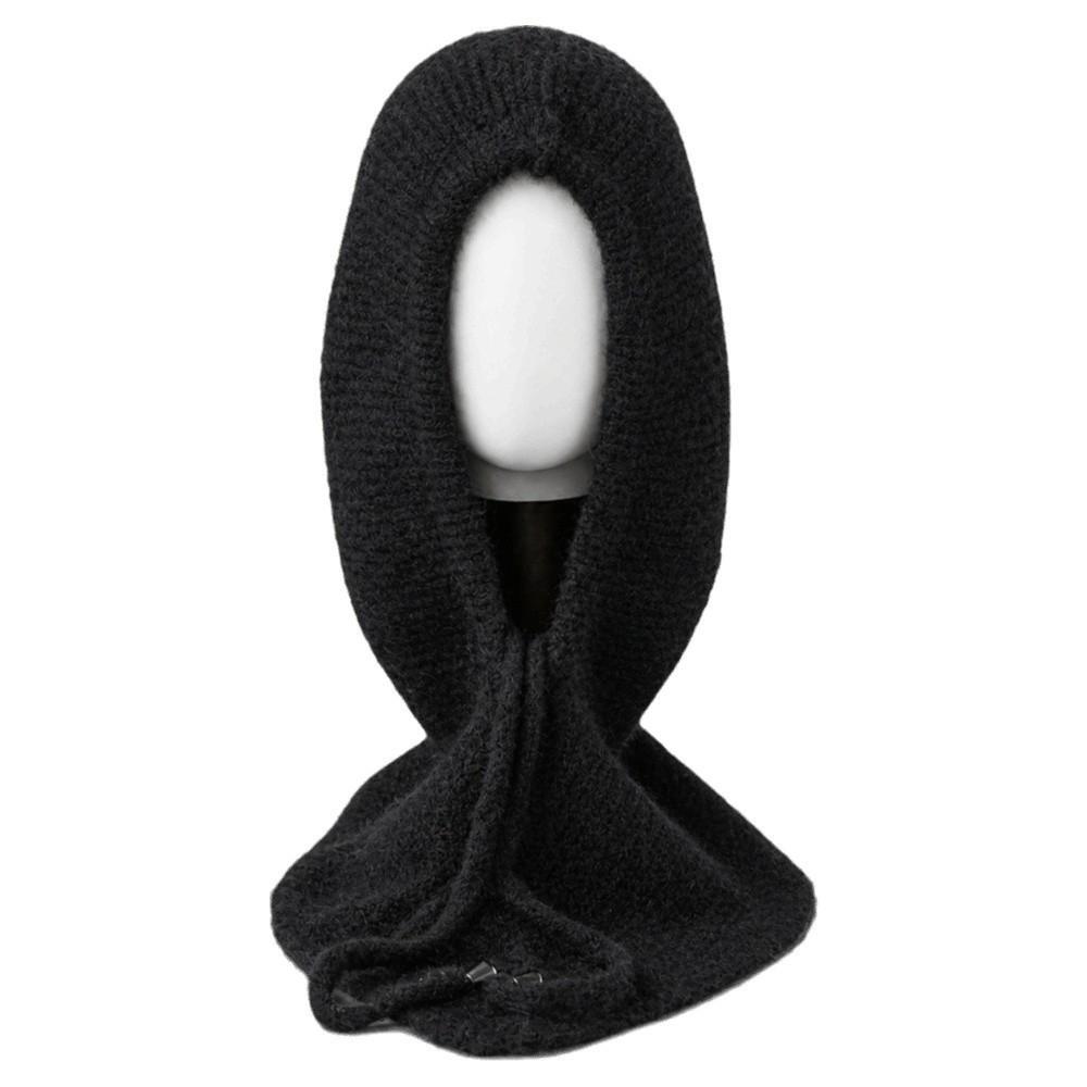 Thick Yarn Winter Balaclava Hat Ear Protection Integrated Scarf Cap Cute Knit Hood Skiing Trip