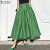 Women Casual Solid Color Loose Long Skirts