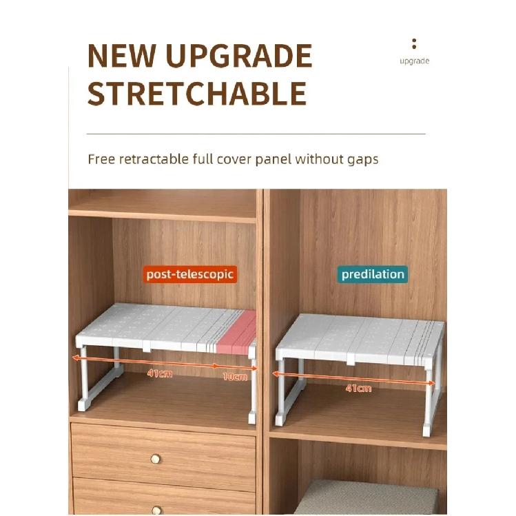 Kitchen Cabinet Expansion Wardrobe Shoe Cabinets Storage Rack Expandable Layered Partition Shelf Fully Utilizing Space Storage