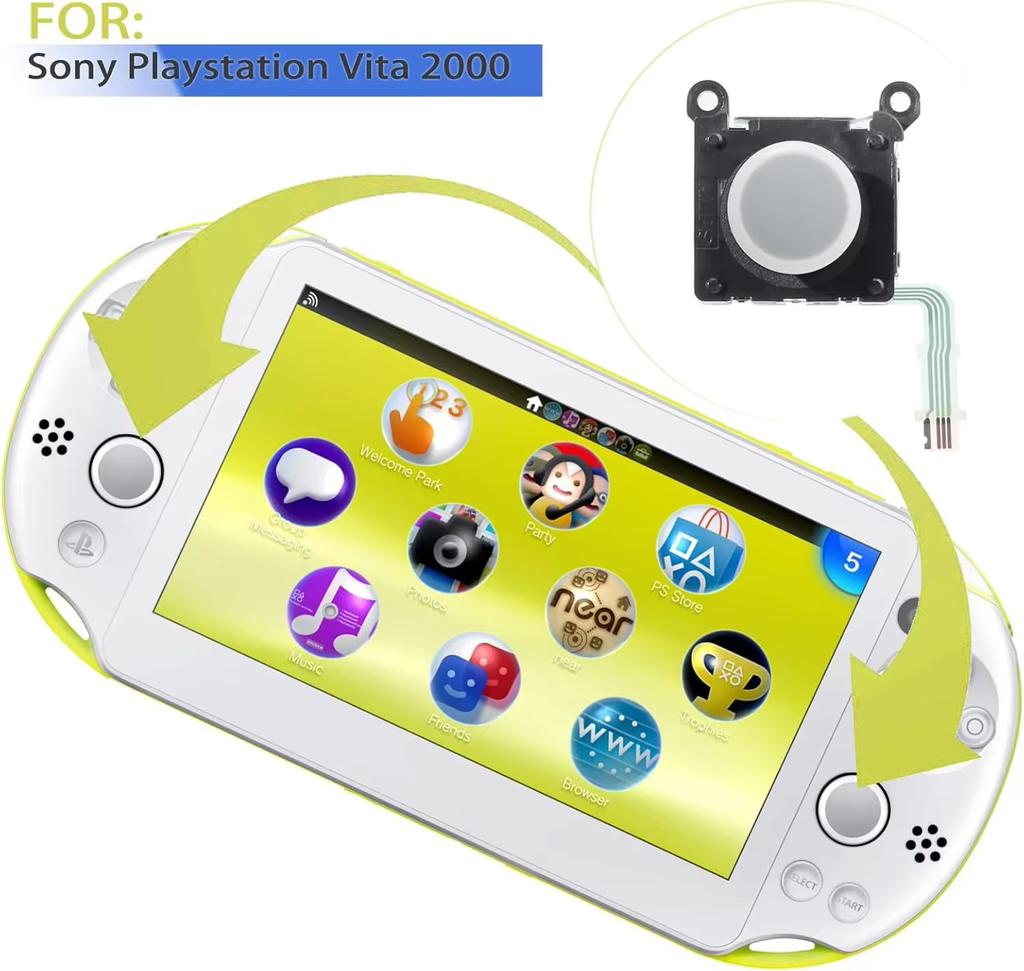 3D Analog Thumb Stick & Joystick Button Replacement, Repair Tool Kit Accessories for PSV 2000 PS Vita 2000 Console