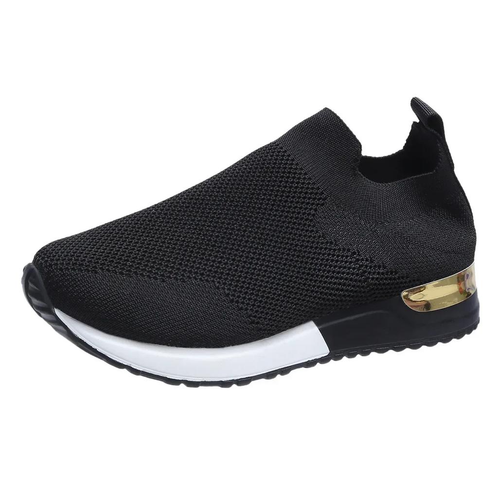 Обувь из плетеной сетки для женщин, модные кроссовки Mujer, весна-лето, женские носки на платформе, легкие вулканизированные туфли