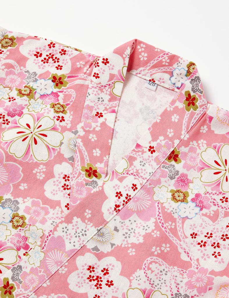 One Piece Yukata Girls Kimono Summer Traditional Japanese Costume Outfit Cosplay Photography Prop Obi 120cm [Misia Luxury] Children's