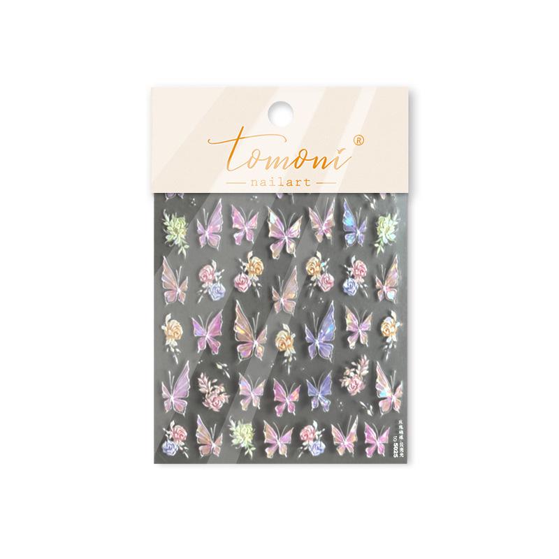 Наклейки для ногтей Tomoni Shell Light: Хиты продаж японского детского нейл-арта с розами и бабочками.
