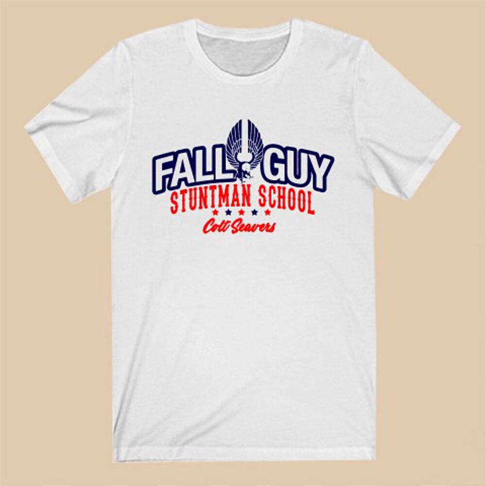 Школа трюкачей Fall Guys Значок Мужская Белая Размер от S до 5XL Унисекс Футболка