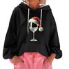 Women's Christmas Print Loose Casual Long Sleeve Hooded Sweatshirt