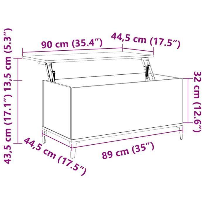819590 vidaXL Table basse Blanc brillant 90x44,5x45 cm Bois d'ingénierie